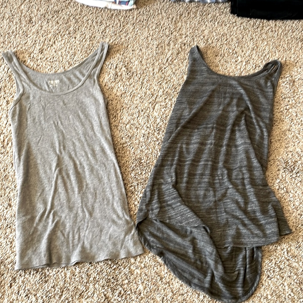 two gray tank tops